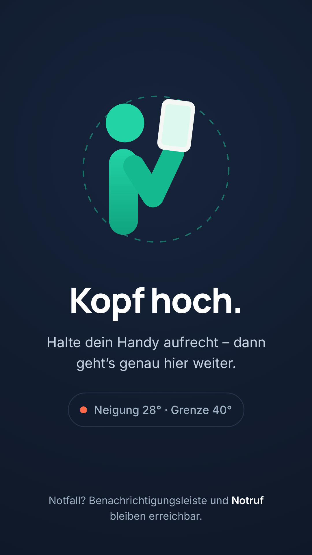 Dunkler Schleier mit dem Text Kopf hoch.